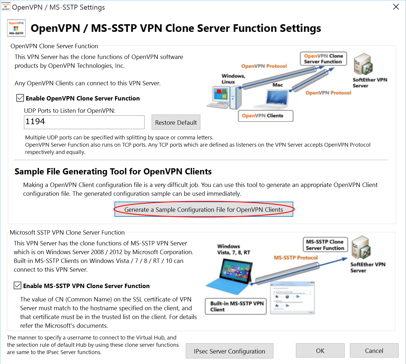 OpenVPN / MS-SSTP Setting