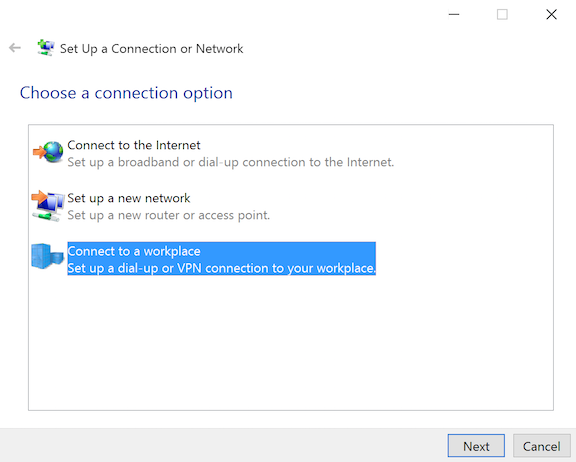 Set Up a Connection or Network